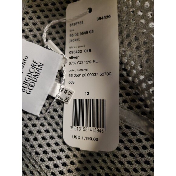 Akris Punto For Bergdorf Goodman Gray Asymmetrical Zip Net Jacket Top Sz 12 NWT - Picture 5 of 9